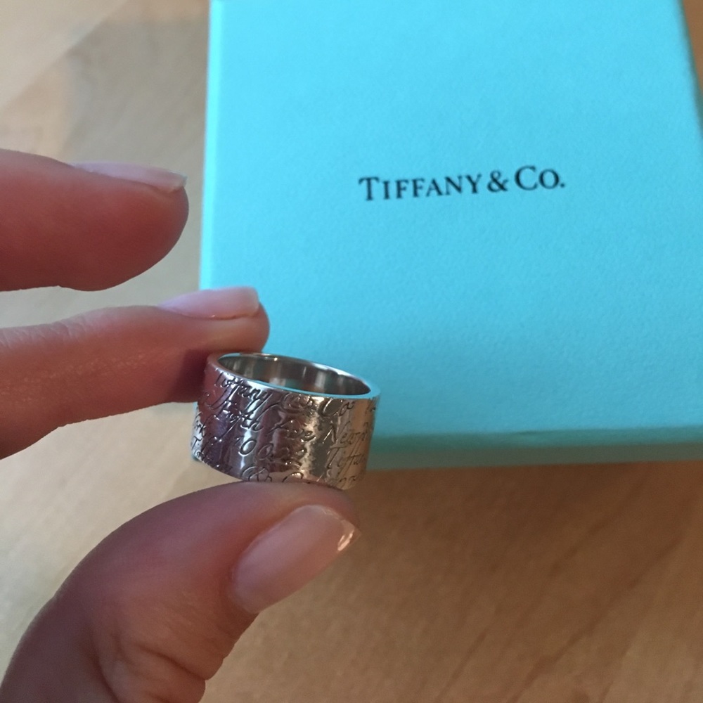 Tiffany Notes wide sterling silver ring