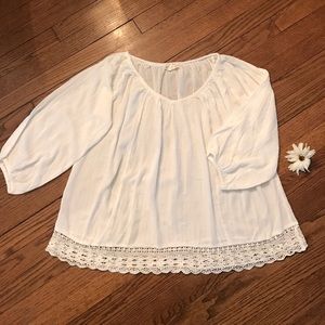 3/4 Sleeve Crocheted Top