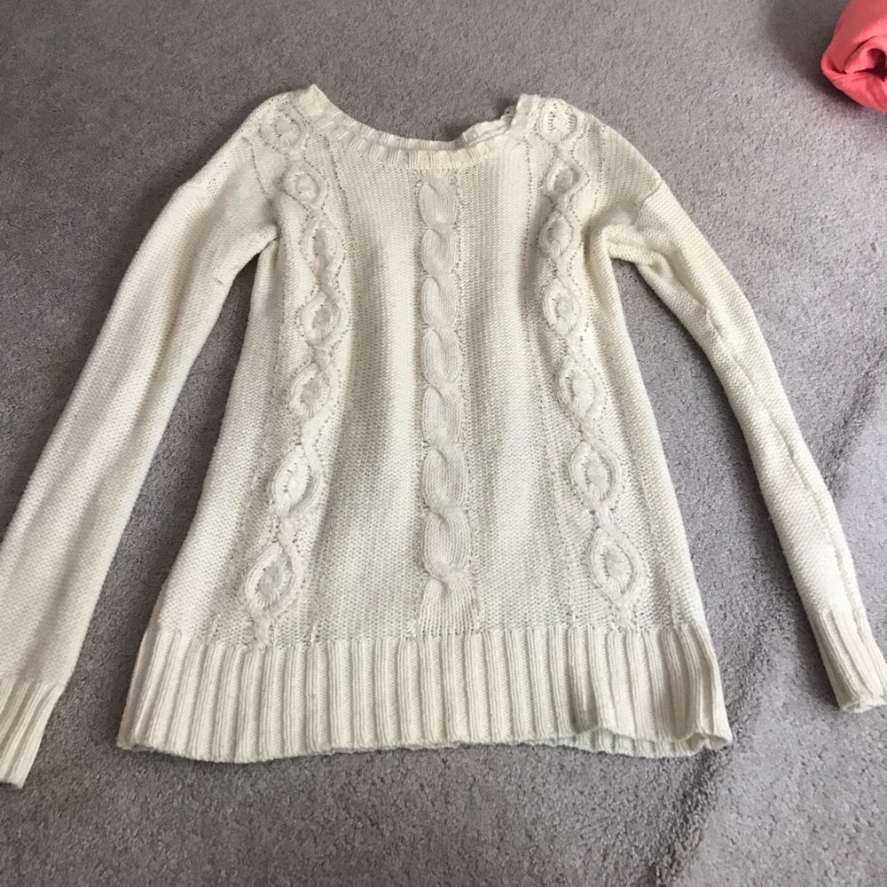 Beaded cream sweater