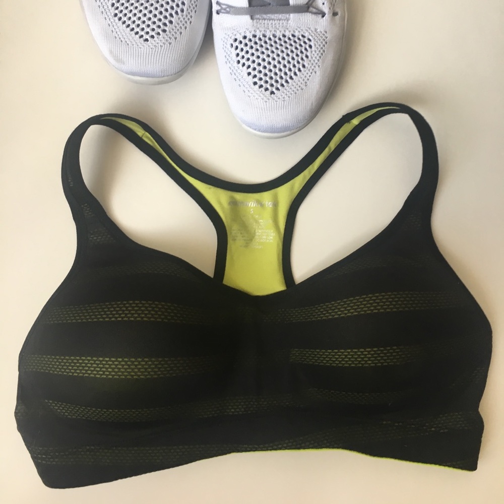 Black and Neon Yellow Marika Tek Sports Bra