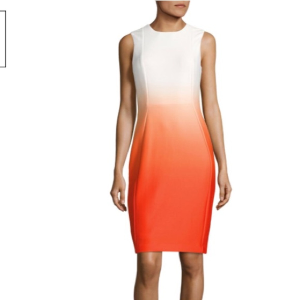 Calvin Klein Orange Ombré Dress NEW sz 6