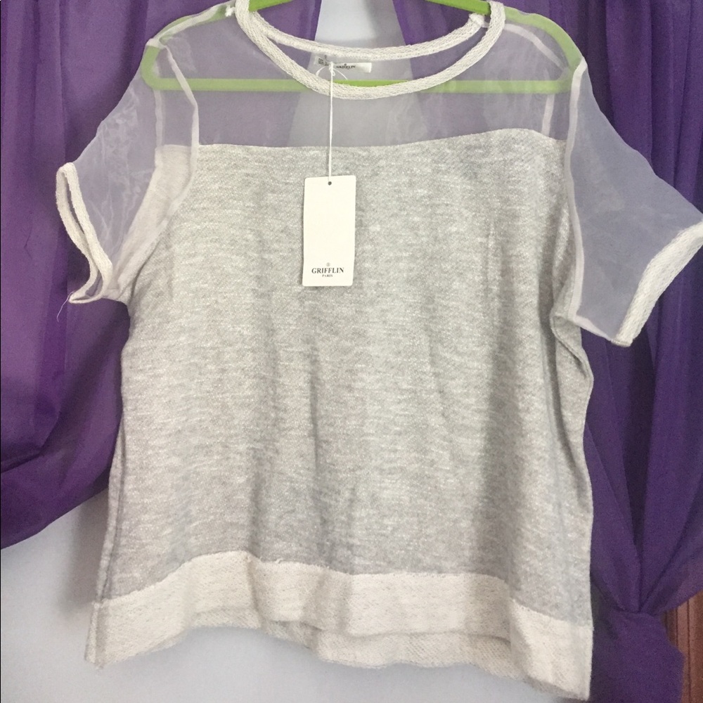 NWT Sheer Sleeved Shirt