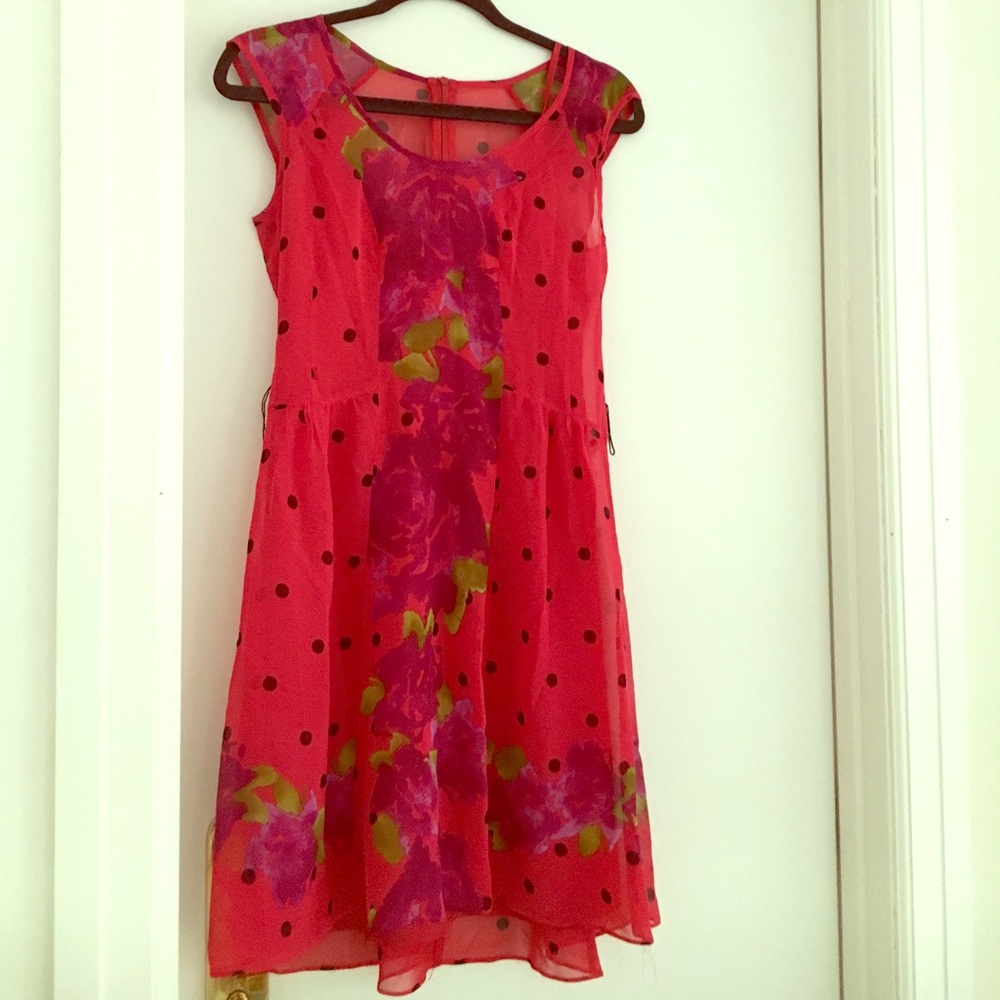 Nanette Lepore Pink Polka Dot Dress Size 0
