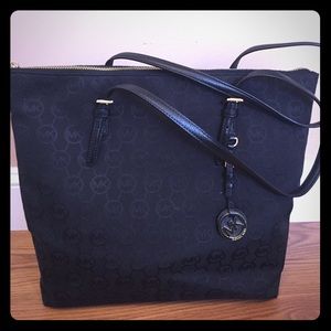 MICHAEL KORS Black monogram tote bag
