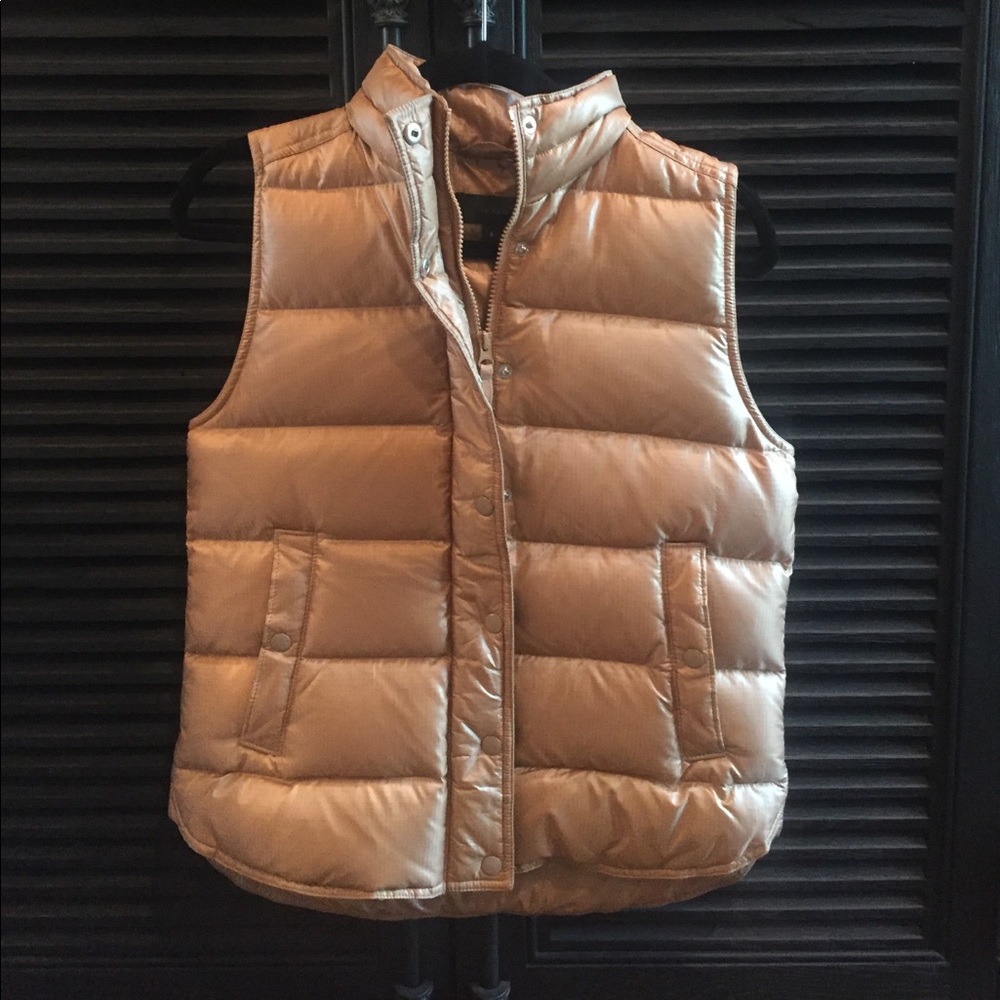 JCREW gold puffy vest