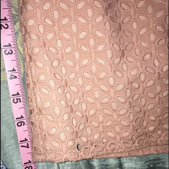 Ann Taylor LOFT bush pink perforated eyelet Skirt - Picture 4 of 4