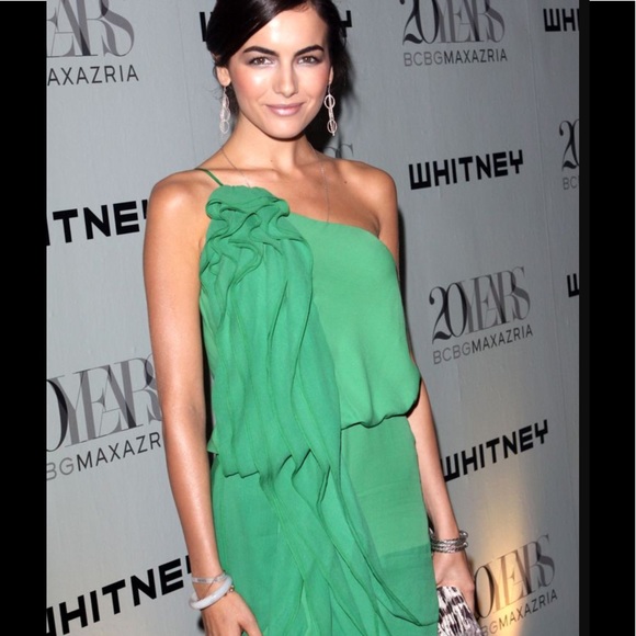 BCBGMaxAzria Dresses & Skirts - NWT BCBG teal one shoulder ruffle dress