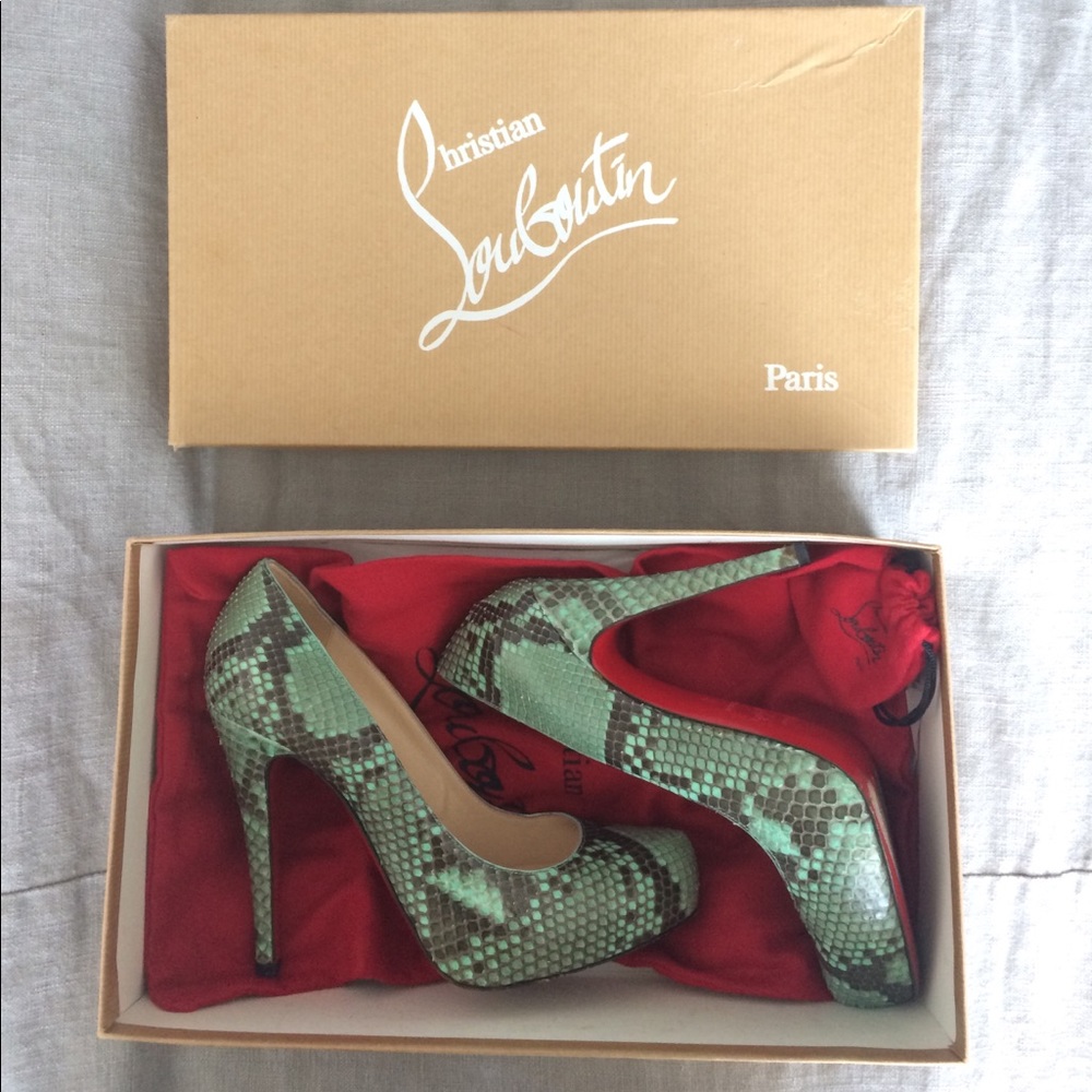 Christian Louboutin Rolando Python Heels 37