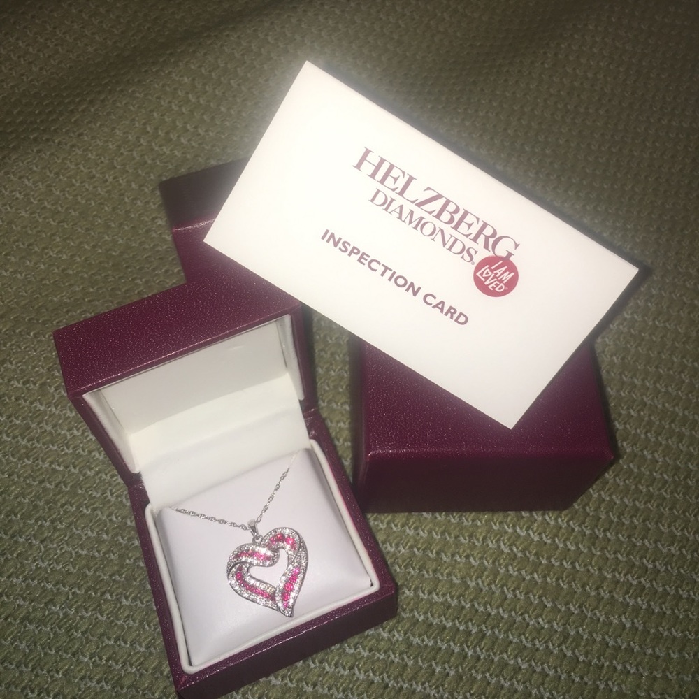 Pink and white heart pendant. Helzberg Diamonds