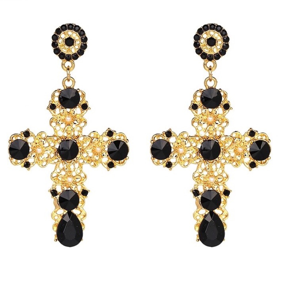 🆕ARRIVAL- 🌴Vintage Crystal Cross Earrings🌴