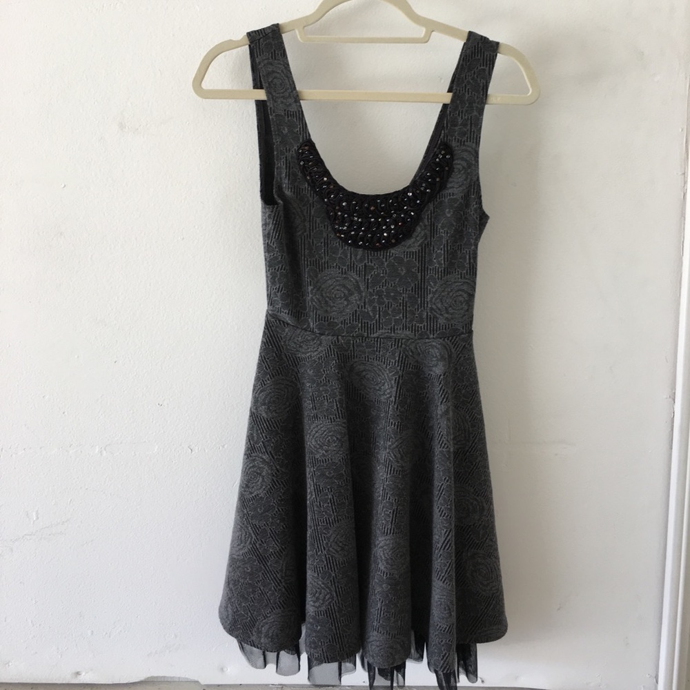 🌺 Free People fit n flare dress w/tulle detail