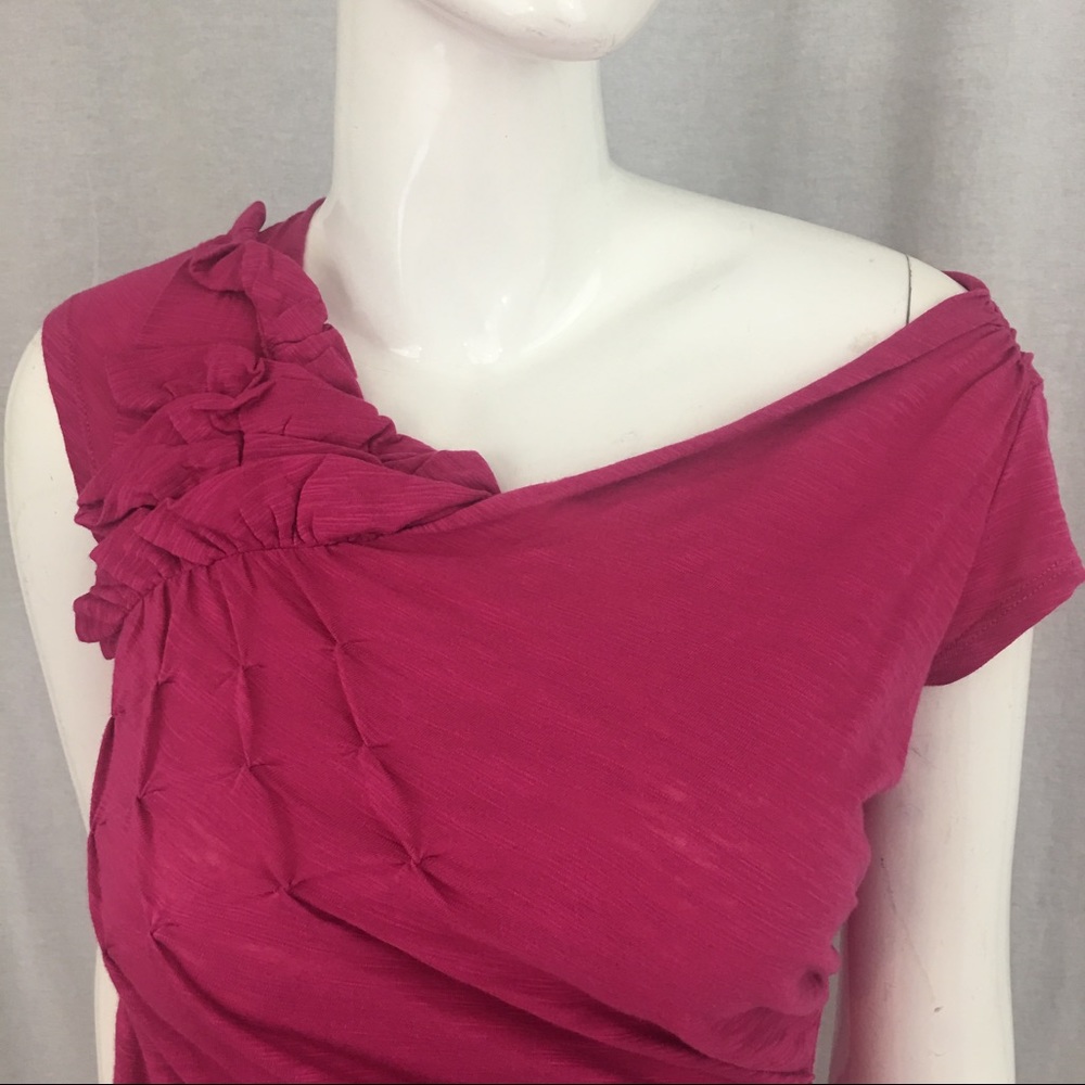 SOLD 🌺Sz Small Anthro Deletta Raw Edge Collar Top - Picture 4 of 7