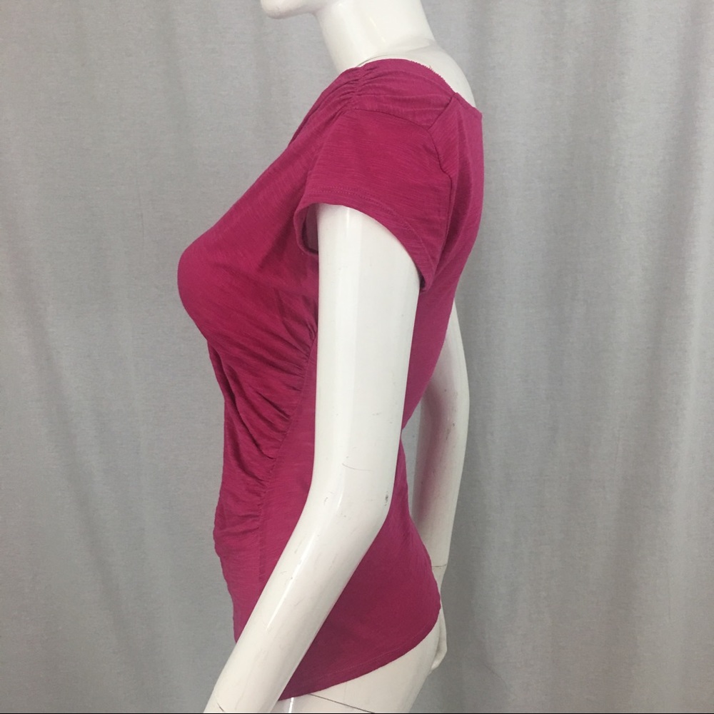 SOLD 🌺Sz Small Anthro Deletta Raw Edge Collar Top - Picture 5 of 7