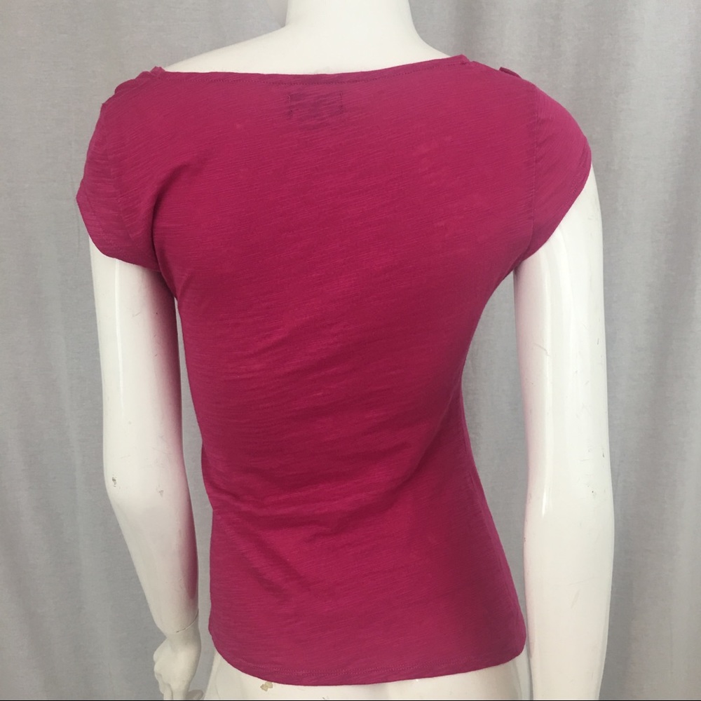 SOLD 🌺Sz Small Anthro Deletta Raw Edge Collar Top - Picture 6 of 7