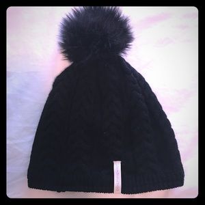 Black Obermeyer ski hat