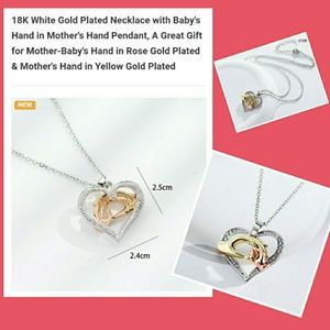 18k White Gold Plated Necklace with Pendent