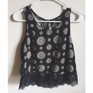 Lace trim tank