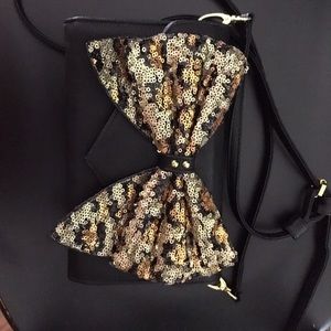 Betsy Johnson sequin bow purse