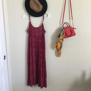 Red summer midi dress
