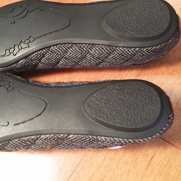 Size 7 Quilted Tweed Grey Black parent Ballet flat - Picture 2 of 4