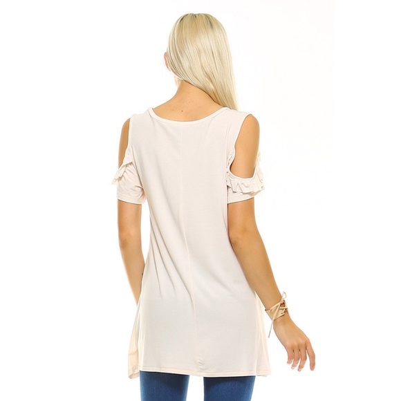 💕SALE💞❣1 LEFT❣ COCONUT CREAM RUFFLED TEE - Picture 5 of 5