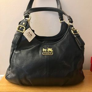 Coach Madison Maggie Navy Leather Shoulder Bag