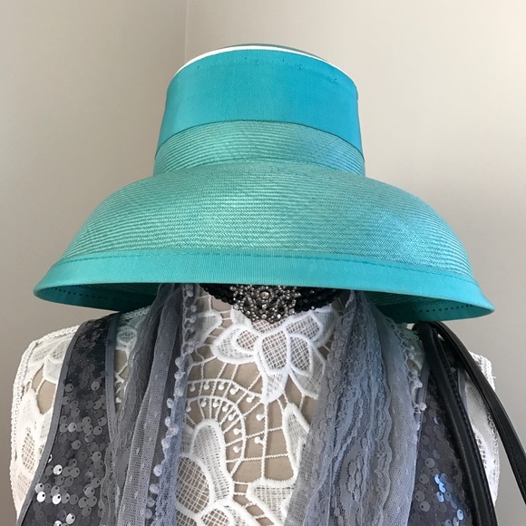 Vintage Blue straw hat share the love main image 3