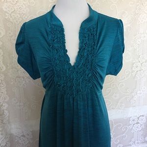 Teal ruffled dress