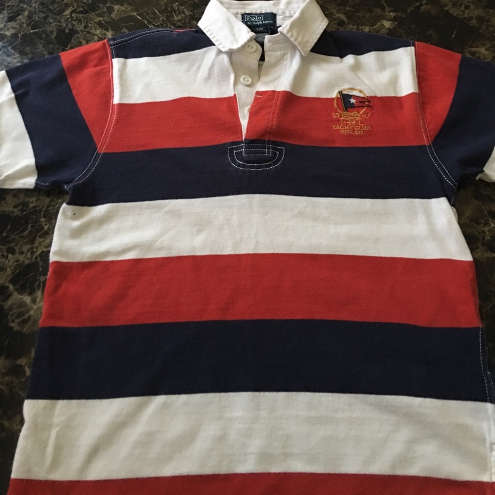 Red,white and blue polo shirt size 8