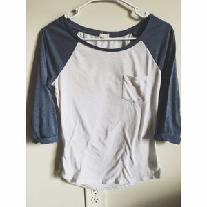 Nah and white baseball tee