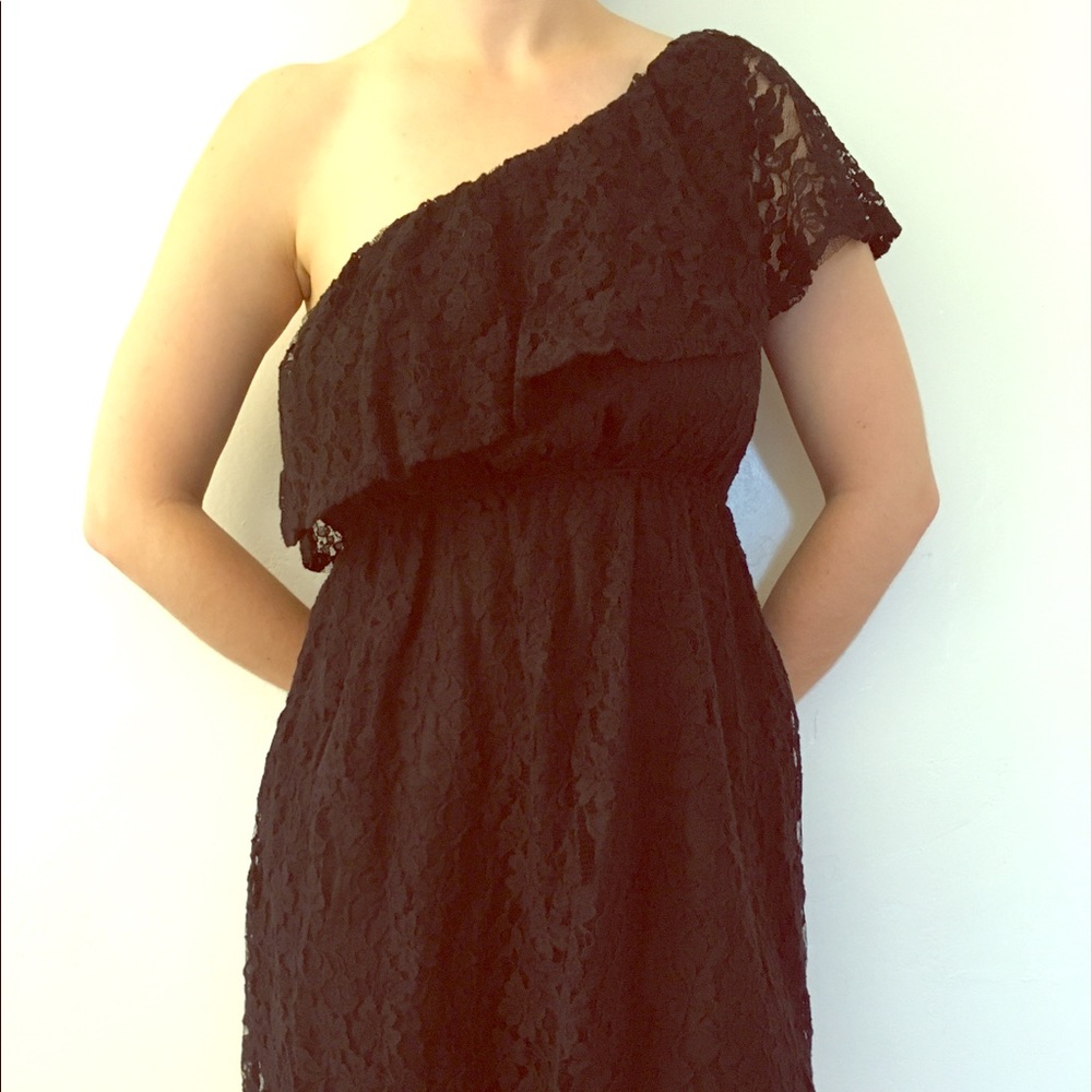 Off the shoulder lacy black dress