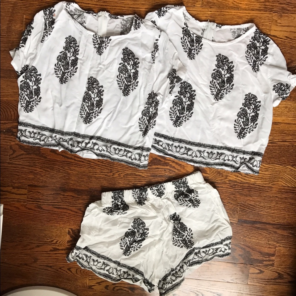 Two Piece Crop Top Set
