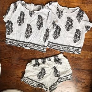 Two Piece Crop Top Set