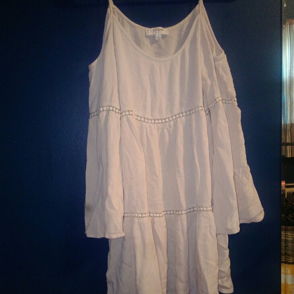 Off the shoulder cream white summer dress