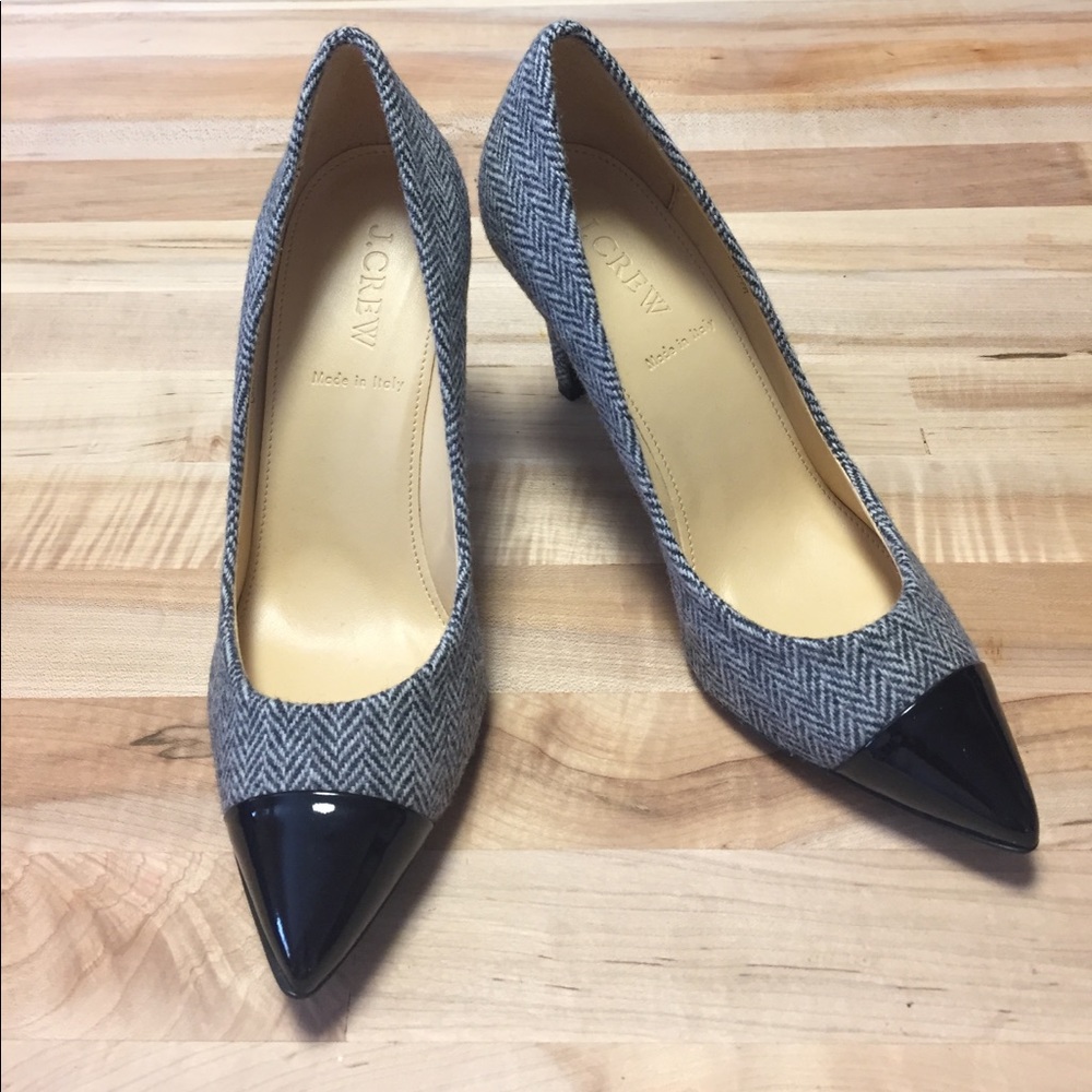 J Crew Herringbone Pumps with cap toe.  Size 7