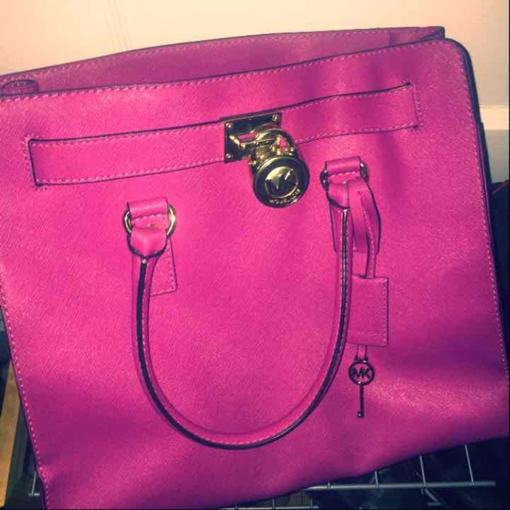 SOLD-- Michael Kors Large Raspberry Hamilton Bag!