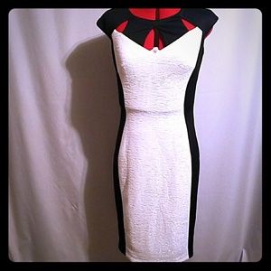 NWOT***  Size 8 Jax black and metallic white dress