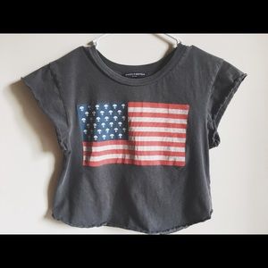 Brandy Melville alien USA crop tee