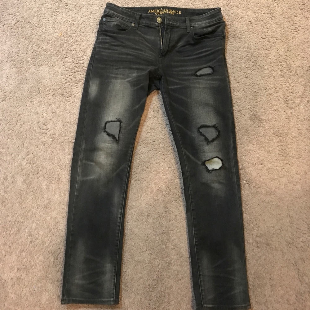 American Eagle Distressed Grey Jeans Size 33x30