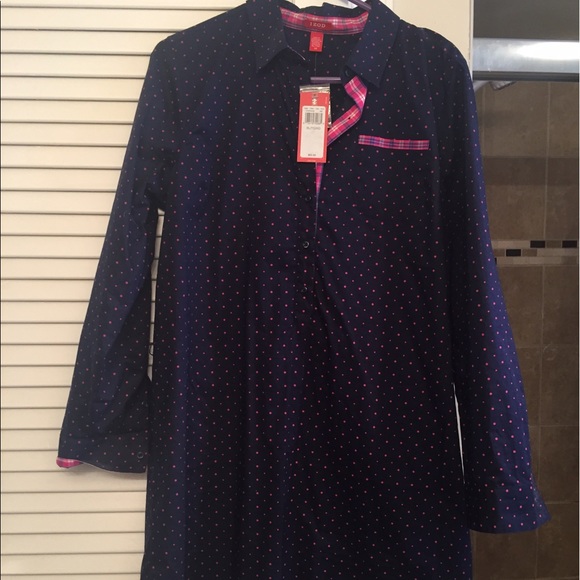 Brand new pink and blue polka dot izod dress new - Picture 1 of 6