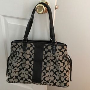 Black and gray coach bag