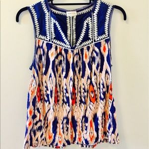 Multi-color loose fit tunic with beautiful detail