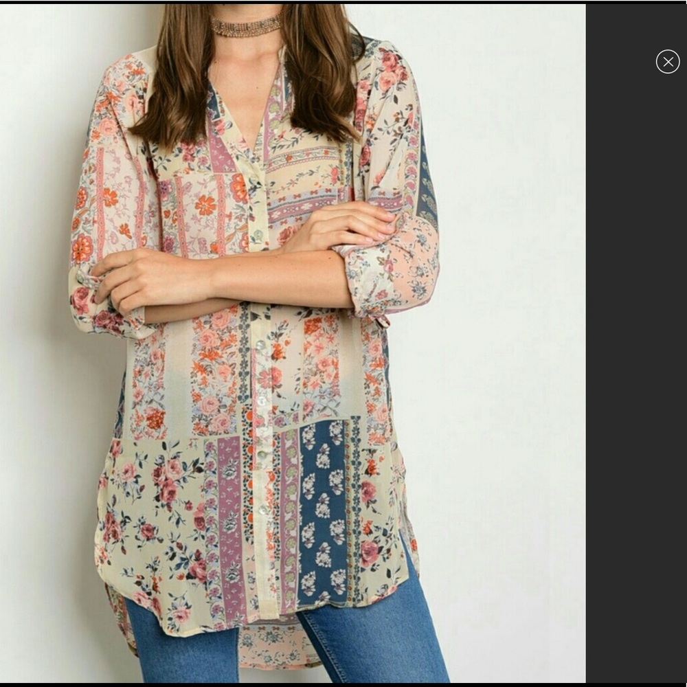 Floral Chiffon Tunic blouse