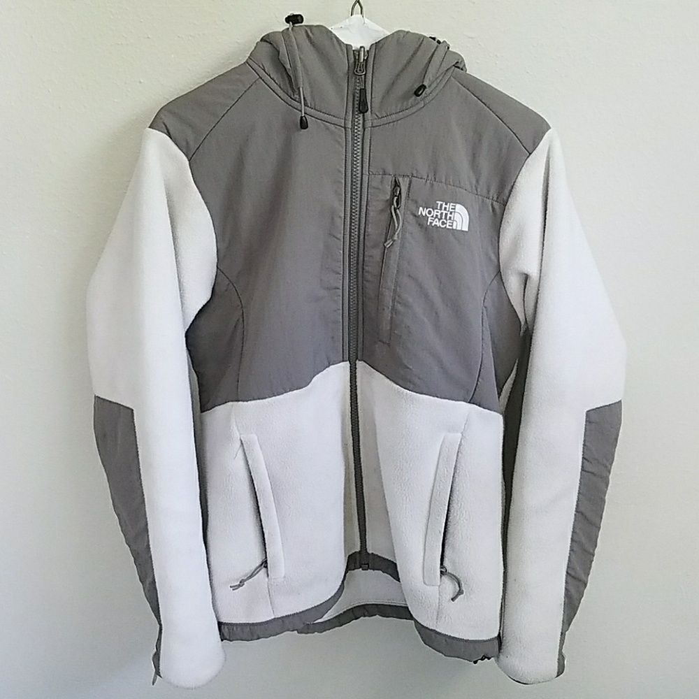 Grey & White North Face Jacket