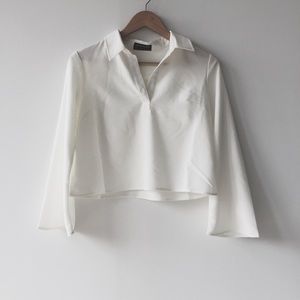 Cropped bell sleeve blouse