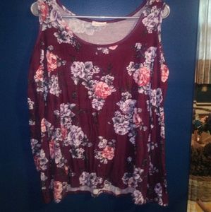 Secret garden floral top with cut out shoulders