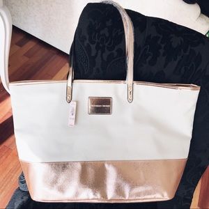 NWT Victoria's Secret Canvas Rose Gold Tote