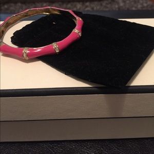 Pink Enamel bamboo bangle