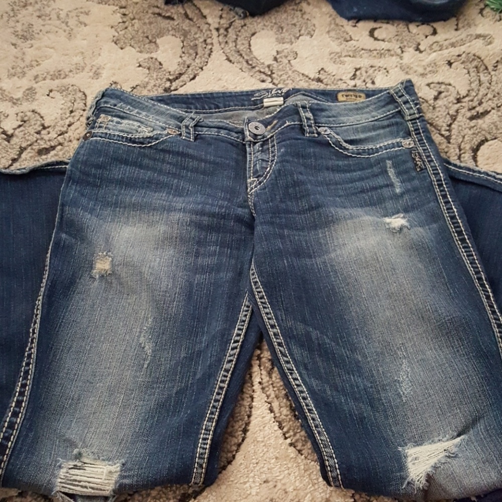 Silver Twisted Boot cut womans  jeans