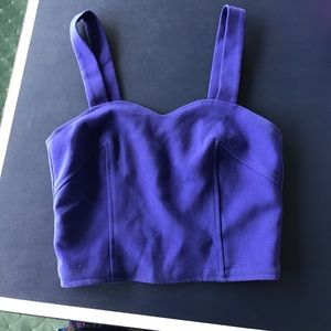 Blue Crop Top with Open Back